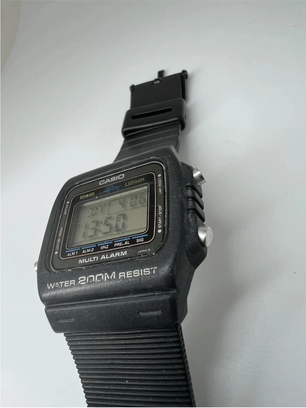 Rare Casio DW-200 marlin Black Digital Multi Alarm Watch
